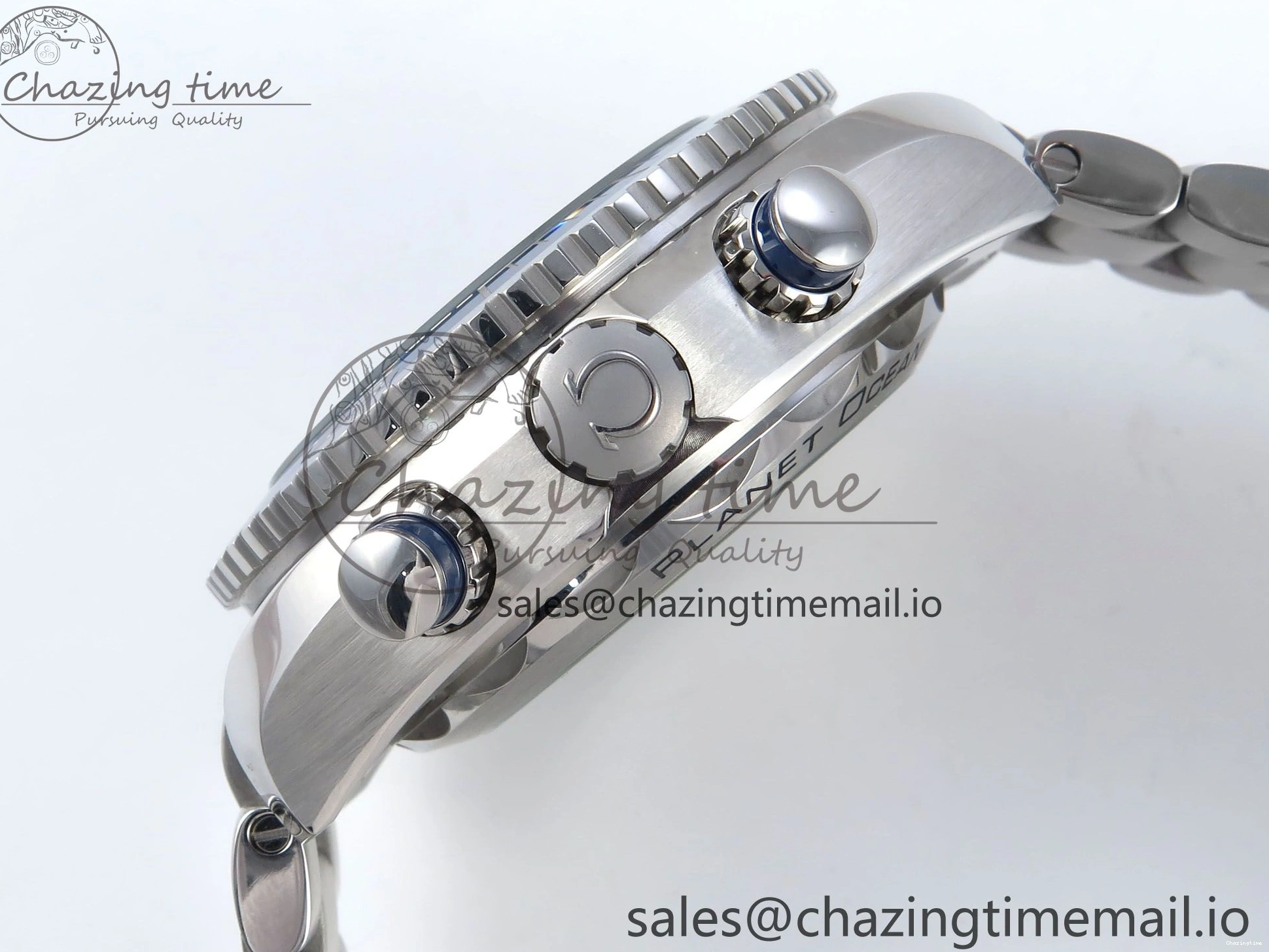 0407 Planet Ocean Master Chronometer 600M 45.5mm SS SCF 1:1 Best Edition Blue Bezel Blue Dial on SS Bracelet A9900 Super Clone Lightweight 7676